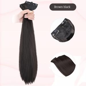 TEMU 16-24인치 여성용 헤어 익스텐션 클립 3개 세트, 긴 헤어, 가볍고 착용하기 쉬움, 데일리 사용에 적합, 여성용 헤어 추가