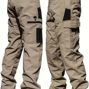 TEMU 남성용 봄/가을 다용도 포켓 내마모성 카고 팬츠, 야외 운동, 캠핑, 하이킹, 사이클링, 낚시용 다기능 디자인