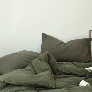 TEMU 3피스 이불 커버 세트, 솔리드 그린, 부드럽고 편안한 침구, 고급 폴리에스터 원단, 기숙사, 침실, 호텔용, 모든 계절 사용 가능, 이불 커버 1개 + 베개 커버 2개 포함, 충전재 없음