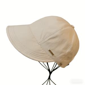 TEMU 2026년 신상 여성용 햇빛 가리개, 넓은 챙으로 빠르게 건조, 마스크 보관 가방 포함, 포니테일 가능 디자인 - 가볍고 접이식으로 사이클링, 캠핑 및 야외 활동에 적합