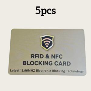 TEMU 5개입 RFID 차단 시드 카드 – 비접촉식 신용 카드, 지갑 카드 및 여권을 신분 도난으로부터 보호, 13.56Mhz NFC 차단, 초박형 디자인