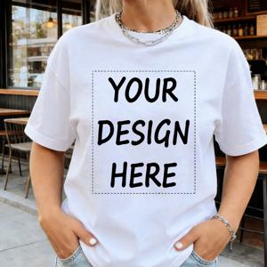 TEMU 여성용 사진/로고 티셔츠 - 사진/로고/텍스트/디자인에 적합한 맞춤형 그림 라운드넥 반팔 블라우스, 피부 친화적이고 통기성 좋은 원단, 봄 여름 캐주얼웨어, 선물 및 판촉 의류용 기계 세탁 가능