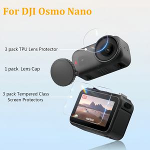 TEMU DJI Osmo Nano 스크린 렌즈 보호 커버 세트 [6+1]개입, 터치 감각 HD 투명, 9H 경도 강화 유리, 스크래치 방지 및 내마모성, 고품질 내구성 소재, 높은 투명도