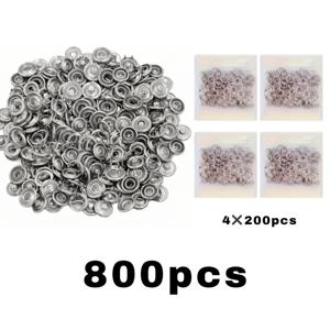 TEMU 400/800개 프롱 스냅 메탈 실버 스냅 버튼, 9.5mm 무봉제 오픈 링 패스너 키트, 프레스 스터드 팝퍼, 재봉 및 수리 공예용, 얇은 청바지, 패브릭, 베이비 빕, 롬퍼, 아기 옷, DIY 프로젝트 및 셔츠 의류 잠금장치, 365일 홈 필수품