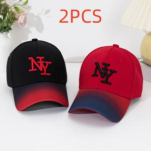 TEMU NY 그라데이션 야구 모자 남녀공용 - 가벼운 조절 가능한 스냅백 모자, NY & 옴브레 NY 자수 디자인 (//NY 컬러 그라데이션) - 캐주얼 스포츠 아웃도어 착용, 손세탁 가능