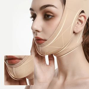 TEMU V라인 피부 친화적 탄력 리프팅 마스크, 다중 각도 매직 접착제로 얼굴 피부를 조여주고 완벽한 얼굴 라인을 드러내며 탄탄한 턱선을 정의