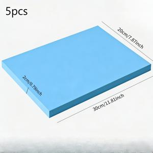 TEMU 고밀도 폼으로 제작된 2cm(0.79인치) 두께의 풍경 베이스 플레이트 5개입 - 공예 애호가에게 적합, 모형 제작, 풍경 디자인 및 장면 조성에 이상적 - 파란색 수제 풍경 조경 재료