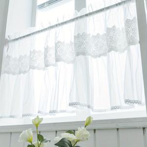 TEMU 1개 프렌치 컨트리 스타일 화이트 시어 커튼 레이스 트림 - 모던 커피숍 & 레스토랑 장식, 빛을 필터링하는 폴리에스터, 쉬운 걸이용 로드 포켓 디자인, 주방, 발코니 또는 베이 윈도우에 완벽, 거실용 커튼