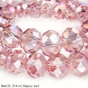 TEMU 4/6/8mm 핑크 오스트리아 인조 구멍 비즈, 반짝이는 유리 비즈, 보석류 DIY 수제 팔찌 귀걸이 머리핀 목걸이 공예용 액세서리 세트 & 비드 어소르트먼트