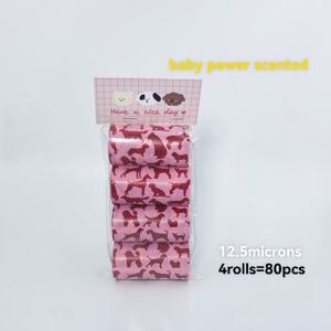 TEMU 향기, 냄새 방지 및 누출 방지 기능이 있는 애완 동물 배변 봉투, 휴대하기 쉬운 4롤 포장