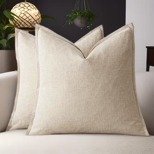 TEMU Bocwre 장식용 리넨 단색 쿠션 커버 2개, 부드러운 쿠션 커버, 팜하우스 뉴트럴 베개 案例, 의자 소파 침실 거실 집 장식용