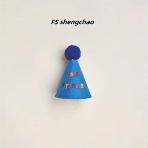 TEMU 강아지 생일 모자와 턱받이 세트 - 사랑스러운 장식품