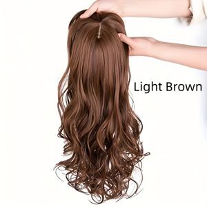 TEMU 여성용 탑 헤어 패치 가발 패치 옥수수 펌 헤어 자연스러운 흔적 없는 얇은 흰색 헤어 패치로 머리 볼륨을 늘릴 수 있습니다