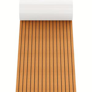 TEMU EVA 폼 보트 데킹 바닥재 인조 티크 보트 데크 바닥재 방수 보트 카펫 자가 접착 비닐 마린 데킹 시트, 모든 유형의 보트와 요트용 트랙션 패드, 루어 낚시 보트, 존 보트, 폰툰 보트, 요트