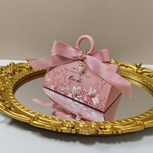 TEMU 10개 세트 우아한 꽃무늬 캔디 박스 (리본 & 진주 장식) - 결혼식, 기념일, 생일, 발렌타인데이 등에 완벽한 종이 선물 포장용 - 파티 용품 및 할로윈 선물 포장