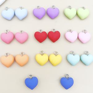 TEMU 20개 세일란지 컬러풀 레진 하트 펜던트 - 불투명 파스텔 & 생동감 넘치는 다양한 색상, 팔찌·귀걸이·공예용 DIY 액세서리 소품 | 귀걸이 만들기, 보석 장식용