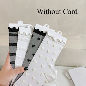 TEMU 여성용 여름 얇은 하트 & 도트 메쉬 양말 4켤레 세트, 유리 섬유 레이스 트림 - 통기성 캐주얼 숏 스타킹, 기계 세탁 가능, 색상 옵션, 매끄러운 질감 원단