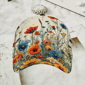 TEMU 야생화 야구 모자, 조절 가능한 스냅백, 가볍고 통기성 좋은 남녀공용 모자, 스포츠, 여행 및 야외 활동에 적합, 스타일리시한 디자인, 훌륭한 휴일 선물