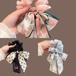 TEMU 3개 세트 리본 머리끈, 스크런치, 탄성 헤어 액세서리, 사계절용