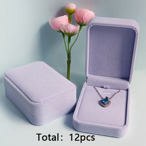 TEMU 12개 소프트 벨벳 주얼리 보관함 세트, 고급 내구성 먼지 방지 보관함 (목걸이, 펜던트, 배지, 브로치, 귀걸이 및 작은 선물용). 벨벳 보관 및 디스플레이 상자, 크리스마스, 결혼식, 프로포즈, 어버이날, 생일 선물로 완벽