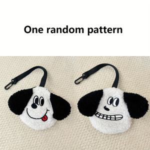 TEMU 귀여운 강아지 & 고양이 얼굴 휴대용 파우치 - 간식 보관백, 쓰레기봉투 정리함 및 재미있는 표정 지퍼 포켓, 소/중/대형 반려견과 고양이를 위한 3가지 사이즈