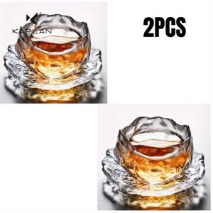 TEMU 2개 세트 카플란 투명 냉동 번잉 쿵푸 찻잔, 마스터 티컵, 투명 유리 차 세트 - 가정, 사무실, 파티용 - 할로윈, 크리스마스, 추수감사절, 생일 선물에 적합