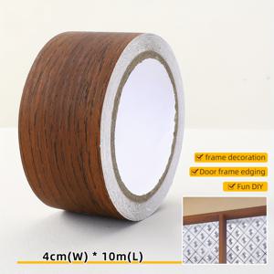 TEMU 클래식 브라운 우드 그레인 엣지 트림 테이프, 가구 캐비닛용 두꺼운 자가 점착 테두리, 무광 엔드 필 스틱