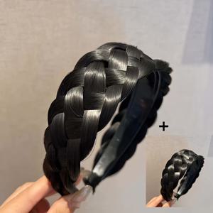 TEMU 2개입 피쉬본 브레이드 가발 캡, 일체형 헤어 클립, 장식 액세서리 포함 수제 머리띠