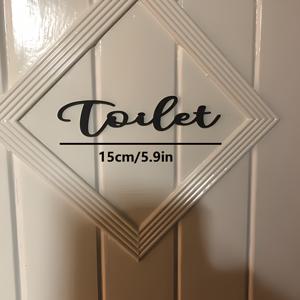 TEMU 모던 욕실문 사인 - 우아한 필기체로 장식된 화장실용 플라크, 도어 마운트형 - 배선 불필요 - 내구성 있는 플라스틱으로 제작된 홈/오피스/호텔용 욕실 소품 - 간편한 설치 - 블랙 (할로윈 & 크리스마스)