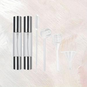 TEMU 6개 투명 유리 양방향 향수 스프레이 병 세트 - 리필 가능 여행용 화장품 및 향수 분무기, 10ml 양방향 듀얼 롤러볼 향수 스프레이 병 2개 및 향수 리필 도구 키트 4개 포함, 누수 방지 디자인