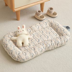 TEMU 사랑스러운 꽃무늬 퀼팅 반려동물 매트, 퀼팅 고양이 침대 매트리스, 세탁 가능한 소형견 침대 매트, 5KGS 미만 고양이와 강아지용 반려동물 유모차 매트