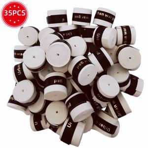 TEMU 35개 통기성/미끄럼 방지 PU 그립 테이프 - 빠른 건조, 편안한 테니스, 배드민턴, 스퀘시, 래킷 그립, 내구성 좋은 스포츠 핸들 랩핑 - 화이트