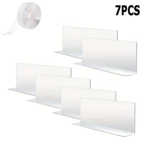 TEMU PVC 조절식 투명 아이템 차단기 5/7개 세트, 나노 접착제 포함, 고양이 및 개용 차단막, 침대 밑 가드, 틈새 범퍼, 안전 소파 보호 차단기, 상품 선반 칸막이, 가구 장벽용, 엣지 밴딩용품
