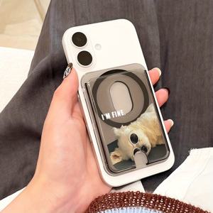 TEMU 사랑스러운 강아지 디자인 마그네틱 카드 홀더, 패셔너블하고 튼튼하며 PC 재질로 제작되었습니다. 삼성, 아이폰 및 기타 마그네틱 폰 또는 케이스와 호환됩니다. 은행 카드, 신용 카드 및 회원 카드와 같은 카드를 1개에서 4개까지 보관할 수 있습니다.