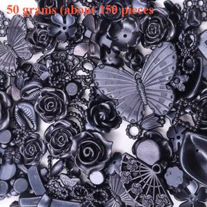 TEMU 50g (약 150개) 바로크 액세서리, 천공된 보우 진주, DIY 핸드메이드용품, 장식 수정비즈, 휴대폰케이스 , 장미구슬, 수제 쥬얼리, 빈티지 엠블럼, 고급감 있는 악센트, 플라스틱 비즈, 디테일링 키트, 패션 & DIY