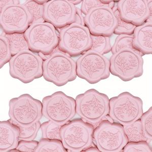 TEMU 50개 유칼립투스 왁스 씰 스티커 | 먼지 핑크 식물 왁스 씰 스티커 자가 접착 봉투 씰 웨딩 파티 생일 크리스마스 초대장용 | 브랜드: Baofali