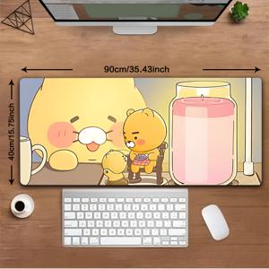 TEMU 힐링 카카오프렌즈 라이언 게이밍 마우스패드 1개 - 미끄럼 방지 고무 베이스, 세탁 가능, 데스크 액세서리, 사무실, 학교, 홈 데코, 데스크 매트, 팬과 친구를 위한 이상적인 선물