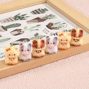 TEMU 귀여운 3D 고양이 펜던트 6개 세트, 내구성 좋은 레진, 가방, 귀걸이, 목걸이 및 펫 펜던트 장식에 이상적 - 완벽한 핸드메이드 공예 액세서리