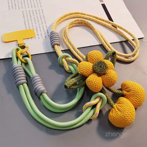 TEMU 하트 모양 크로스바디 직조 끈, 긴 분리형 손목 및 목 다기능 야외 분실 방지 휴대폰 스트랩