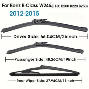 TEMU B 클래스 W246 B180 B200 B220 B250 2012-2015 전면 후면 와이퍼 블레이드 세트 26