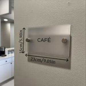 TEMU 2D 플랫, 아크릴 더블 레이어 비즈니스 플라크, 맞춤형 주소판 도어 사인, 스테인리스 스크류 장착, 사무실/아파트/사업장 번호판에 적합