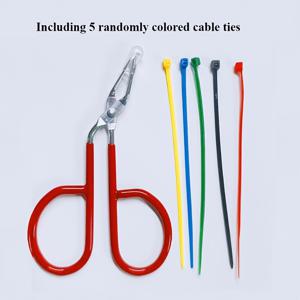 TEMU 스테인리스 스틸 케이블 타이 오프너 & 리무버 - 인체공학적 실리콘 핸들, 재사용 가능한 지퍼 타이 커터 포함 보관함, 컴팩트 디자인으로 쉬운 정리, 전선 및 코드 정리에 필수 도구, 와이어 커터