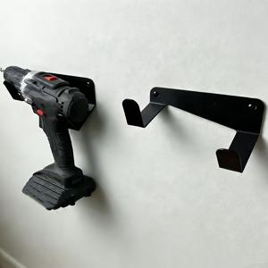 TEMU 전동 공구를 위한 튼튼한 금속 정리함 - 안전 기능이 있는 벽걸이형 드릴 비트 홀더, 효율적인 차고 보관을 위해 설계된 드릴 장비, 작업장에 적합 - 녹 방지 차고 선반 정리함