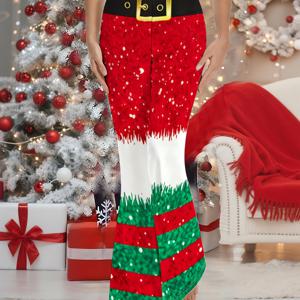 TEMU 여성용 스트레치 플레어 팬츠 - 컬러 , 아름다운 패턴 디지털 프린트, 데이트 나이트, 봄 여름 가을 프린팅 스트레치, 긴 바지, 캐주얼 S용 통기성 원단, 크리스마스 장식, 세탁기 사용 가능 - 패션 프린트 레깅스, 풀 디자인 의류, 바지