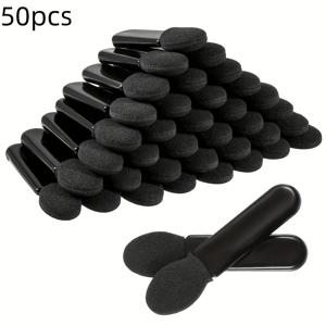 TEMU 여성을 위한 전문가용 아이 메이크업을 위해 디자인된 블랙 색상의 재사용 가능한 양면 아이섀도우 스펀지 어플리케이터 50개 세트