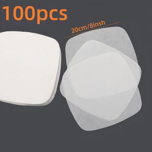 TEMU 100장 비스틱 베이킹 페이퍼 - 원형/사각형 주방용품, 베이킹, 그릴링, 찜, 에어프라이어, 전자레인지 사용, 딥프라이어 부속품