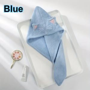 TEMU 여성을 위한 귀여운 고양이 귀 산호 드라이 헤어캡 - 속건성 초극세사 드라이 헤어캡, 흡수성 높은 수영 및 샤워 후 모자, 목욕, 샤워, 수영 후 젖은 머리에 적합 - 귀여운 고양이 디자인