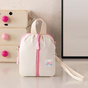 TEMU 마카롱 색상 휴대용 다기능 정리 가방, 안에 담는 가방, 립스틱, 동전, 열쇠, 면봉 보관, 이중 레이어 디자인, 크리스마스 선물