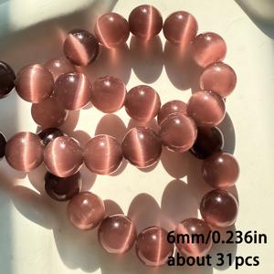 TEMU 비즈 & 비즈 세트 - 약 31/23/18개 6/8/10mm 보라-빨간 고양이눈 라운드 비즈, 정교한 구멍 뚫린 루즈 비즈, 고품질 럭셔리 비즈 DIY 목걸이, 팔찌 만들기, 공예 재료 & 액세서리