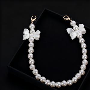 TEMU 1개 우아한 화이트 & 골드 나비 참 가방 체인 - 조절 가능한 숄더 스트랩 (7.48